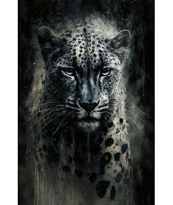 Tableau Leopard Noir et Blanc 2023