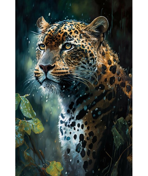 Tableau Regard Leopard Naif pour bénéficier 