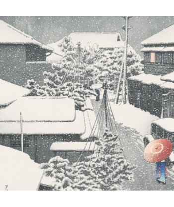 Neige à Daichi de Hasui Kawase | Reproduction Fine Art la chaussure