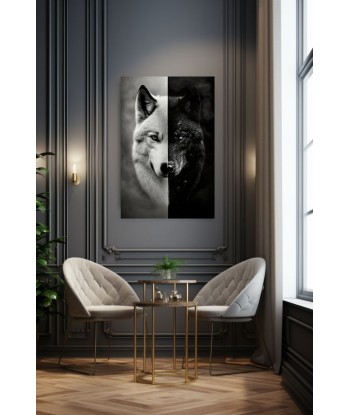 Tableau Loup Noir et Blanc offre 