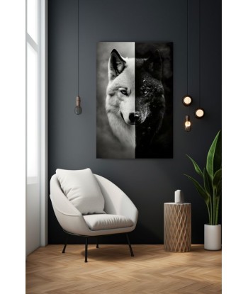 Tableau Loup Noir et Blanc offre 