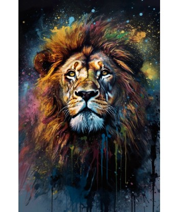 Tableau Lion Couleur français