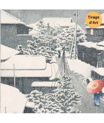 Neige à Daichi de Hasui Kawase | Reproduction Fine Art la chaussure