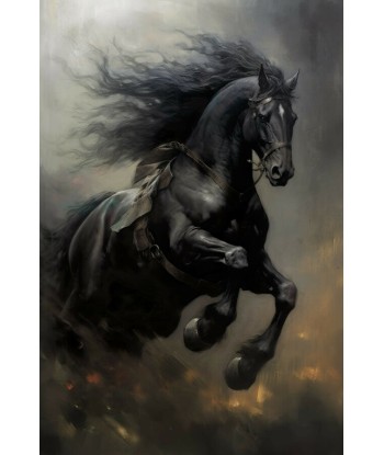 Tableau Cheval Noir l'achat 