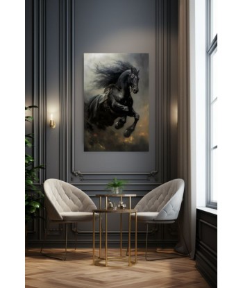 Tableau Cheval Noir l'achat 