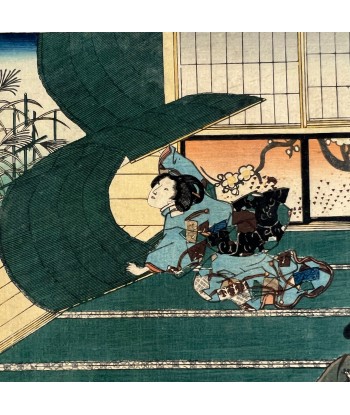 Estampe Japonaise de Kunisada | Dit du Genji Chapitre 38 la colonne vertébrale