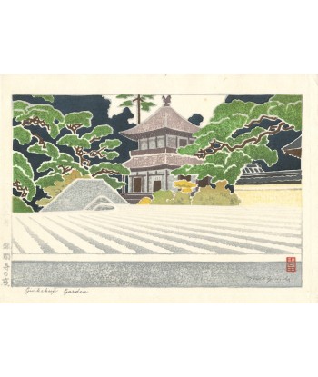 Estampe Japonaise de Yoshida Toshi | Le Jardin Zen du Ginkakuji Le MVP de beaucoup