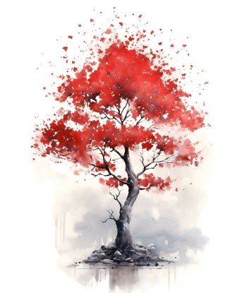 Tableau Arbre Rouge en stock