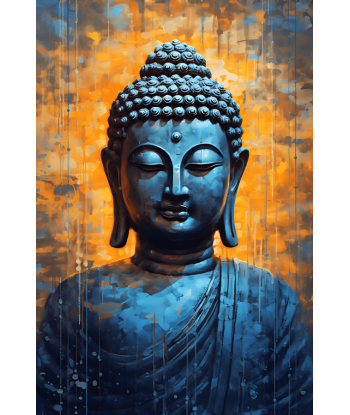 Tableau Bouddha Bleu pas chere