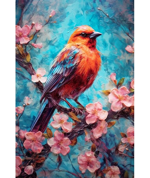 Tableau Oiseau Rouge pas cher 