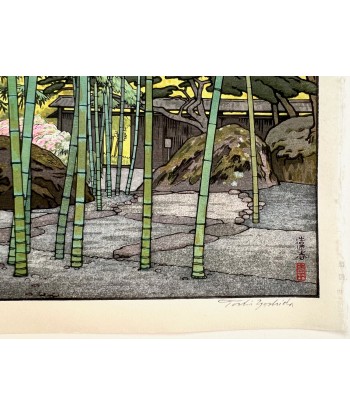 Estampe Japonaise de Yoshida Toshi | Jardin de Bambou au Musée d'Hakone soldes