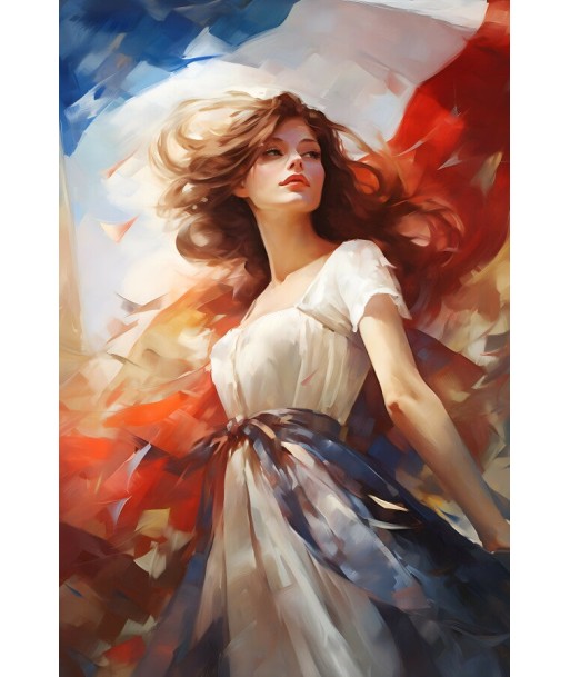 Tableau Femme Drapeau Français pour bénéficier 