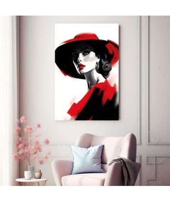 Tableau Femme Chapeau Rouge Amélioration de cerveau avec