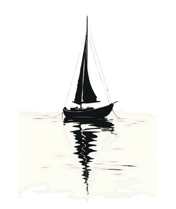 Tableau Bateau Noir et Blanc des créatures d'habitude