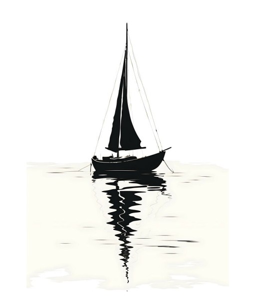 Tableau Bateau Noir et Blanc des créatures d'habitude