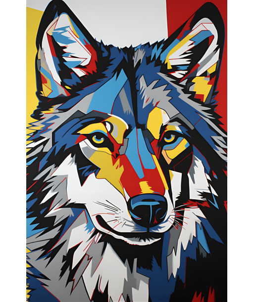 Tableau Loup Pop Art la livraison gratuite