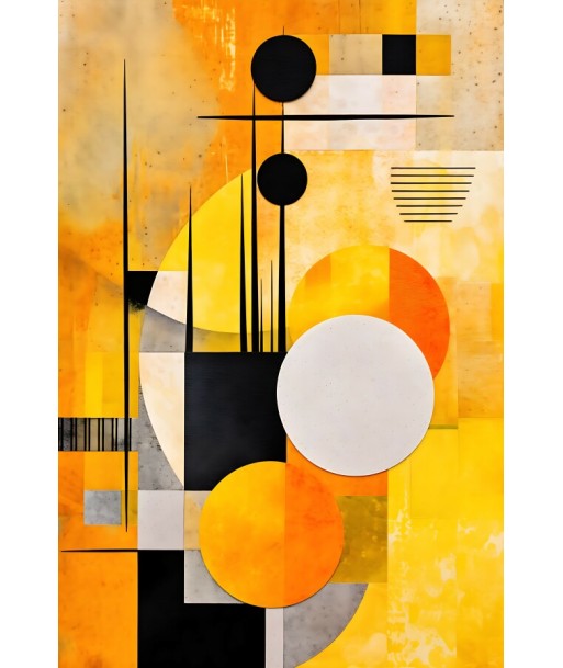 Tableau Abstrait Jaune et Noir JUSQU'A -70%! 