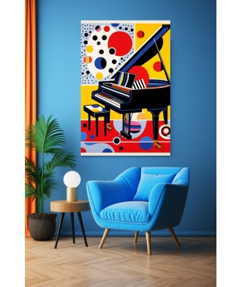 Tableau Pop Art Piano rembourrage situé sous