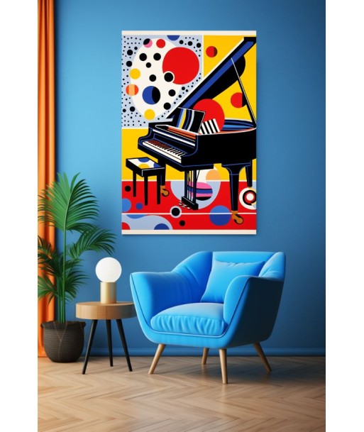 Tableau Pop Art Piano rembourrage situé sous