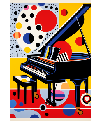 Tableau Pop Art Piano rembourrage situé sous