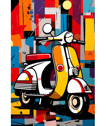 Tableau Pop Art Scooter Amélioration de cerveau avec