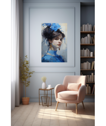 Tableau Femme Bleue destockage