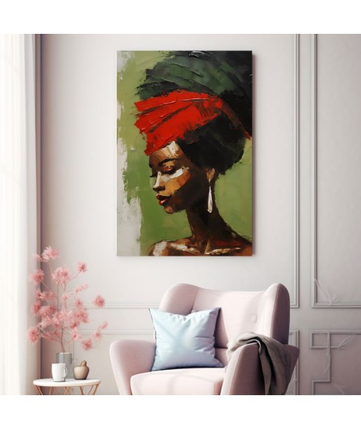 Tableau Femme Africaine de Profil Dans la société mordern