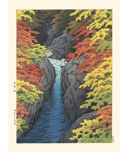 Les Gorges d'Azuma à l'Automne de Hasui Kawase | Reproduction Fine Art de technologie