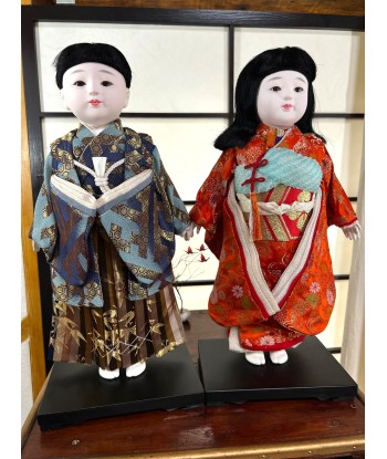 Poupées Japonaises Traditionnelles Ichimatsu | Couple en Kimono traditionnel en soie Venez acheter