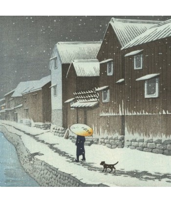 Neige à Shinkawabata Handa de Hasui Kawase | Reproduction Fine Art prix