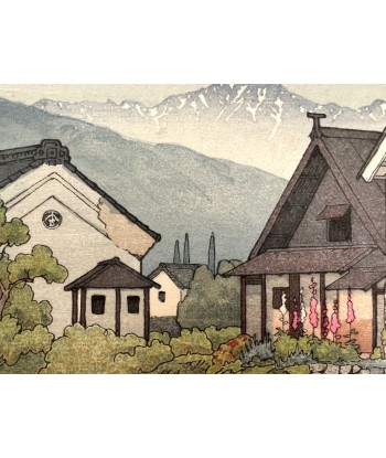 Estampe Japonaise de Yoshida Toshi | Le Village de Matsumoto pas cher 