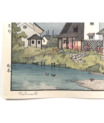 Estampe Japonaise de Yoshida Toshi | Le Village de Matsumoto pas cher 