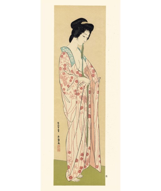 Femme en Long Sous-Vêtement de Goyo Hashiguchi | Reproduction Fine Art les muscles