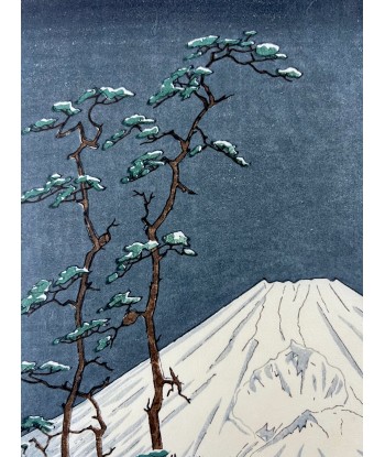 Estampe Japonaise de Okada Koichi | Mont Fuji vu de Hakone la nuit en stock